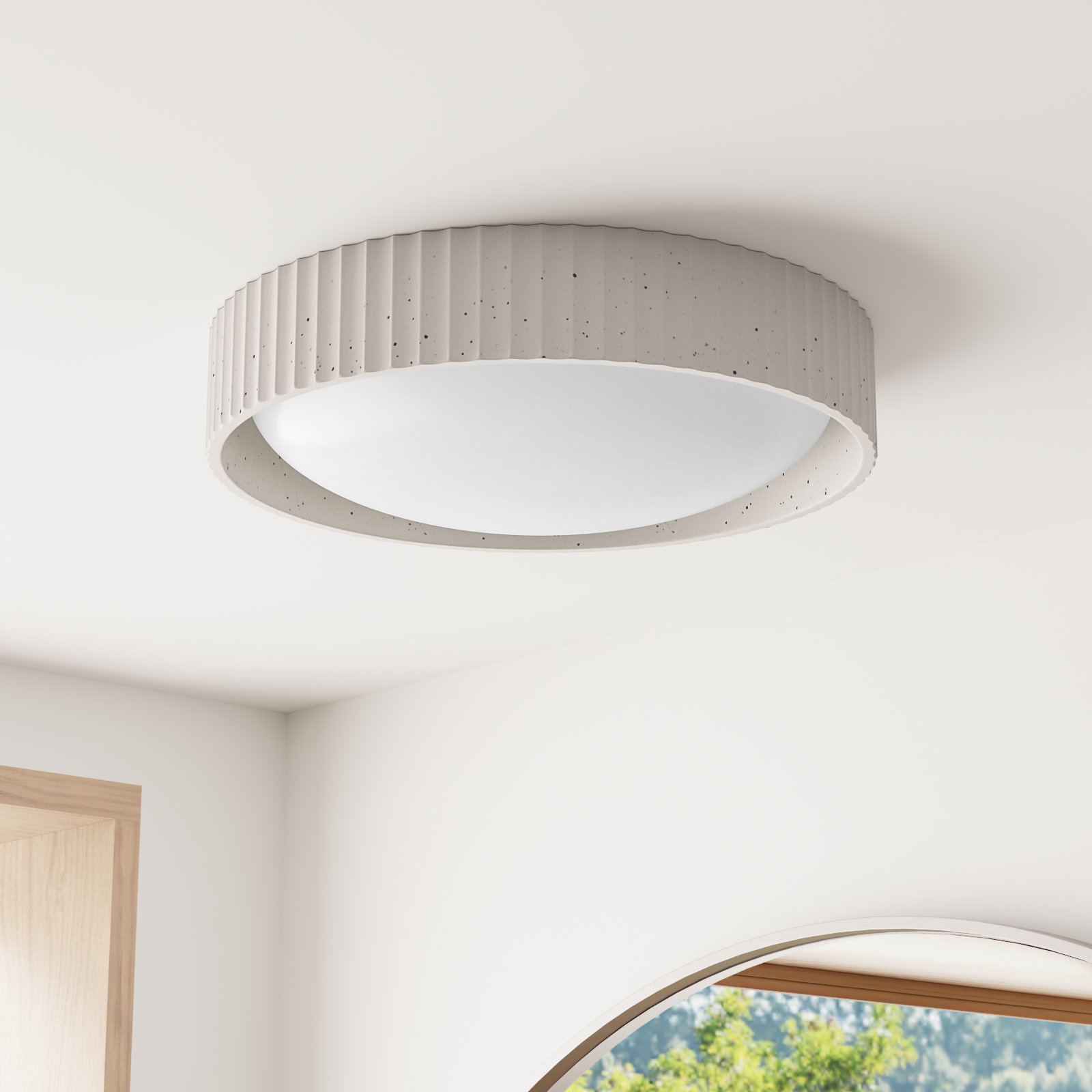 Carran Single Light Flush Mount, Chaulk White
