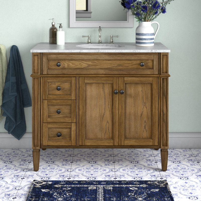 Meuble-lavabo simple 40 po Rivers, Brun foncé