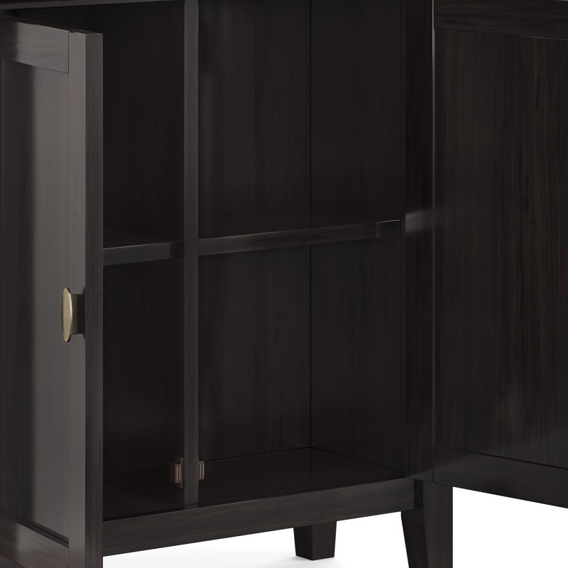 Hickory Brown Solid Wood 32" Transitional Low Storage Cabinet