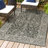 Markwart Vine and Border Textured Weave Black/Gray Indoor/Outdoor Rug-107168977