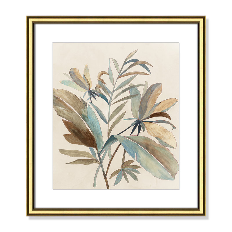 Vintage Tropics II - art encadré à fond, Cadre doré, L 14,25 po x H 16,25 po