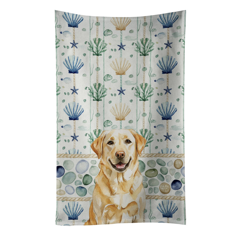 Serviette de cuisine en verre de mer jaune Labrador Retriever, Labrador Retriever blond