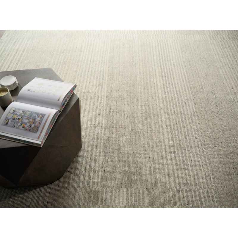 Oslo hand-knotted Ghazni Wool Gray/Cream Area Rug, 10'X14'