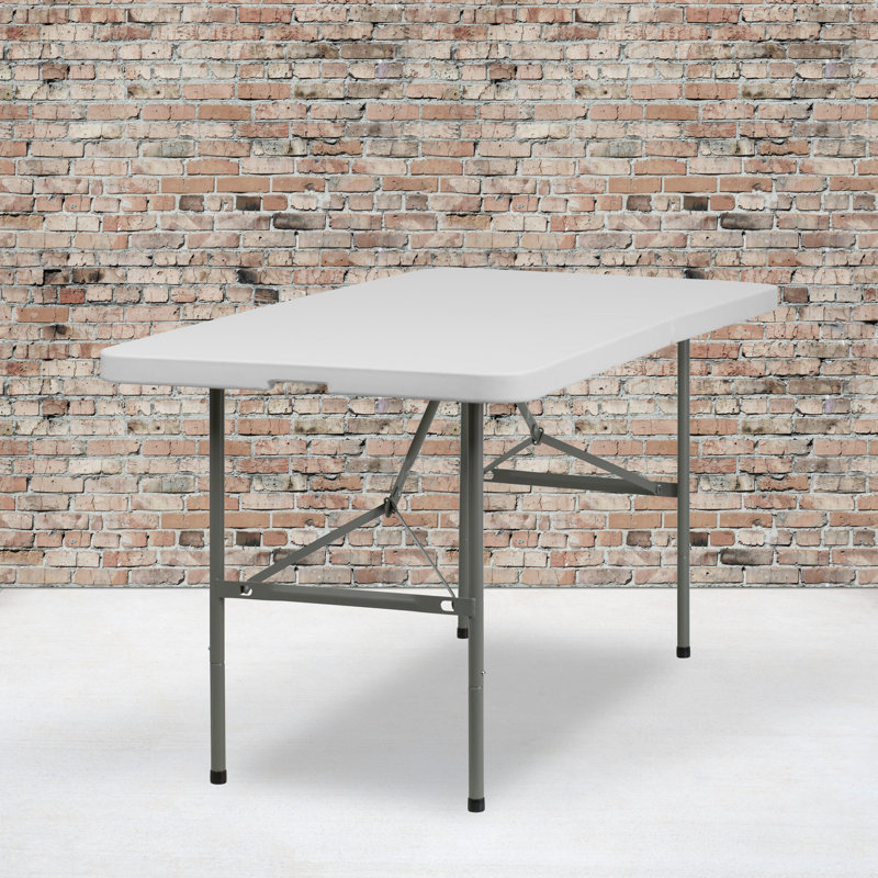 Gray Metal Rectangular Folding Table for Indoor/Outdoor Use