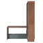 Lit escamotable double avec bureau pliable - Lit mural peu encombrant pour petits appartements et chambres d'amis - Noyer et gris-2056374615