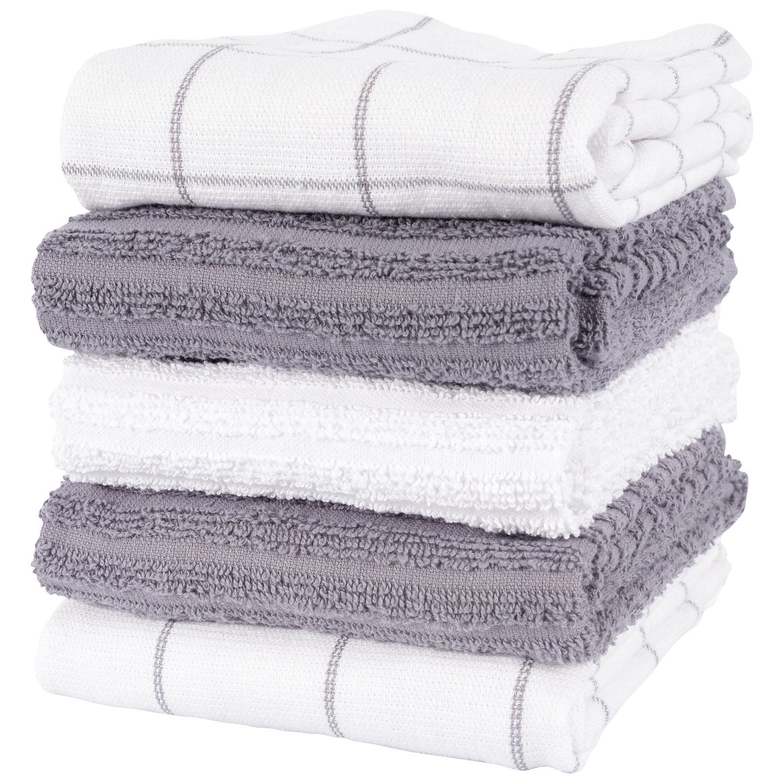 Lakewood Reverse Terry Kitchen Towel Set - 16 X 28, Gray