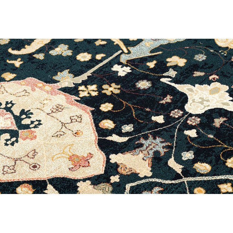 Zack Oriental Wool Area Rug, Rectangle 200 x 300cm, Blue