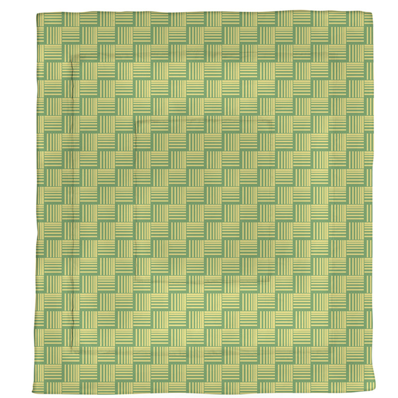 Édredon réversible en microfibre Dana Strider, Édredon très grand, Vert / jaune géométrique 1