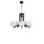 Lustre moderne élégant, hauteur réglable, structure en métal avec capuchon en verre, 11,8 po x 5,9 po | 5 x douilles E27 (40 W maximum) | Design élégant blanc et noir, parfait pour la salle à manger et les espaces de vie, classé IP20-996225749-996225746-996225751