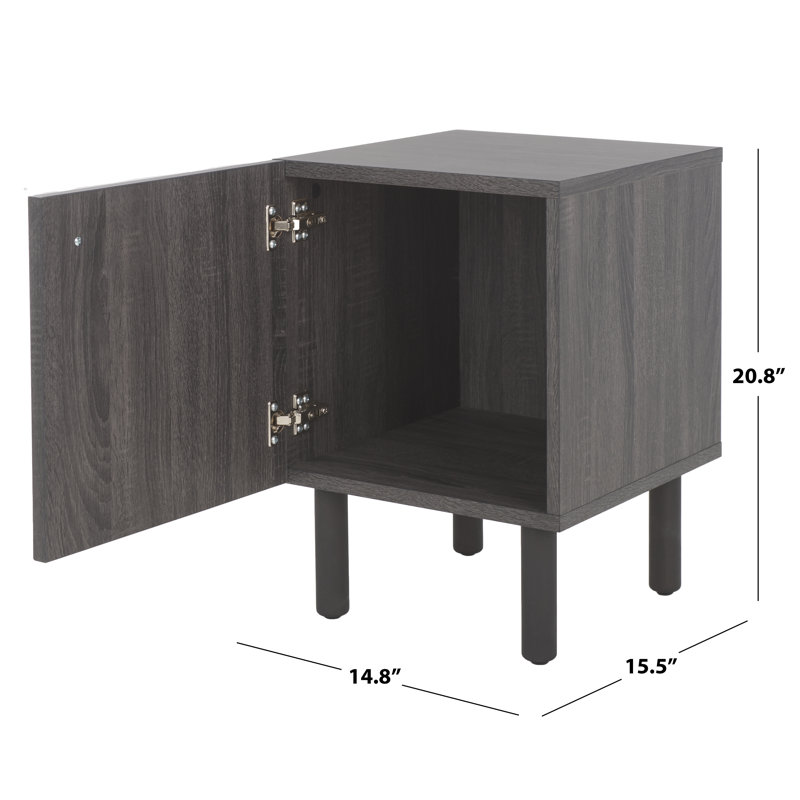 Table de chevet en bois manufacturé, Gris
