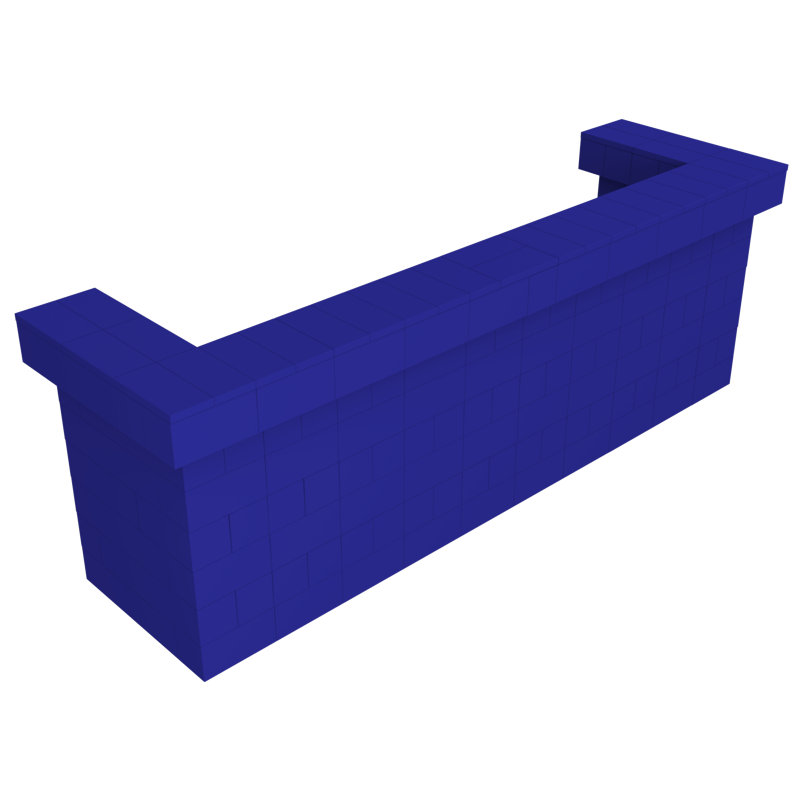 Ensemble de bar et de comptoir en porte-à-faux EverBlock, Bleu, H 43 po x l 120 po x P 36 po
