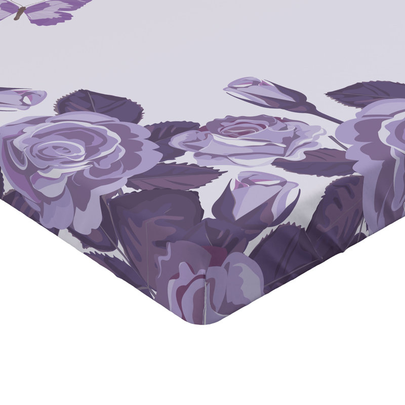 Ensemble de 2 draps-housses Ambesonne, Lilas, violet / floral, Drap-housse grand