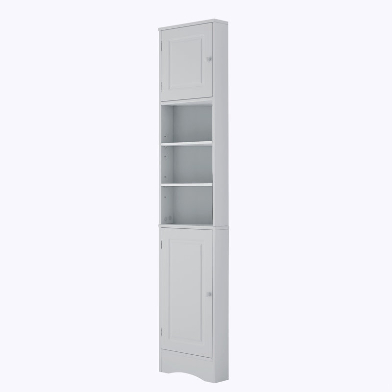 Armoire de rangement multi-fonctionnelle avec deux portes et tablettes réglables, Gris