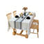 Washable Stitching Tassel Table Cloth Cotton Linen Tablecloth Rectangular Dust-Proof Table Cover  (Grey, 140x220cm)