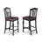 5 Piece Counter Height Pub Set Includes a Rectangle Dining Room Table and 4 Faux Leather Upholstered Kitchen Chairs, Black & Cherry-1866374292