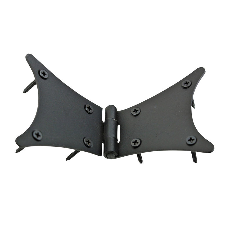 Black Wrought Iron Butterfly Cabinet Hinge with Screws
