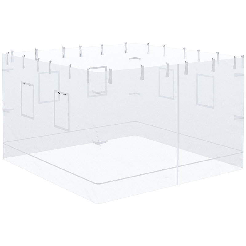 Pop Up Canopy Walls, Universal Replacement Netting, Set Of 4 Mesh Screen Sidewalls, Patio Netting With 6 Service Windows And 1 Door For 10' X 10' Canopy Tent