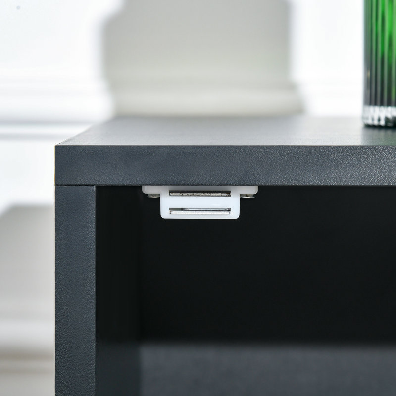 3 -Door 3 -Shelf Storage Cabinet, Black