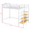 Lit mezzanine simple en métal avec échelle de rangement Designs-1656357601