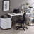 Tennos White & Chrome Finish Writing Desk-918099857