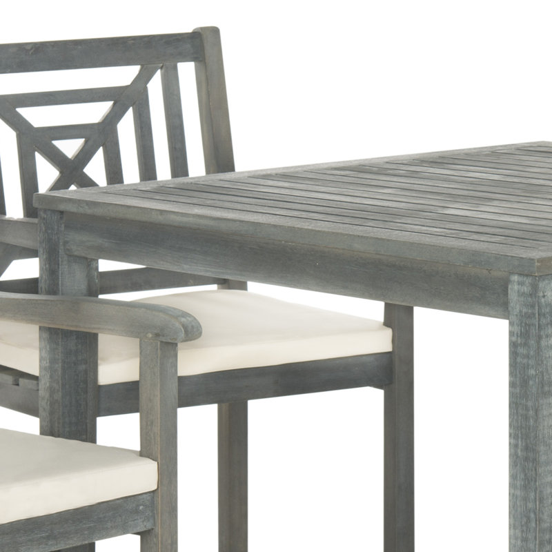 Outdoor Sterger 4 Seater Dining Set with Cushions, Ash