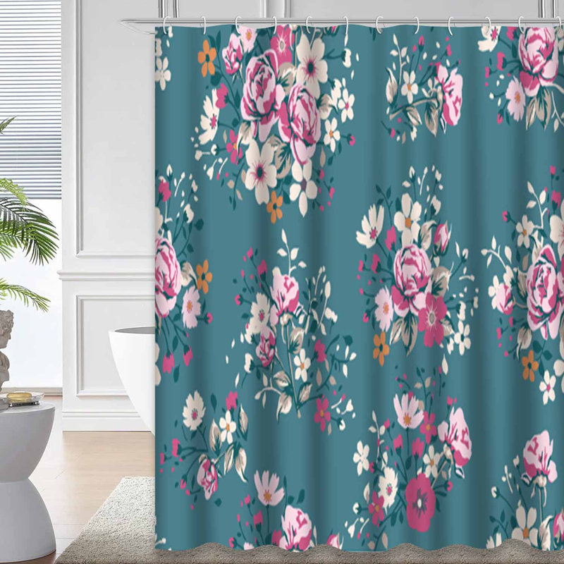 Rideau de douche avec 12 crochets, 72" L x 78" W
