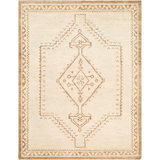 Alara Hand Knotted Wool Vintage Look Area Rug in Ivory