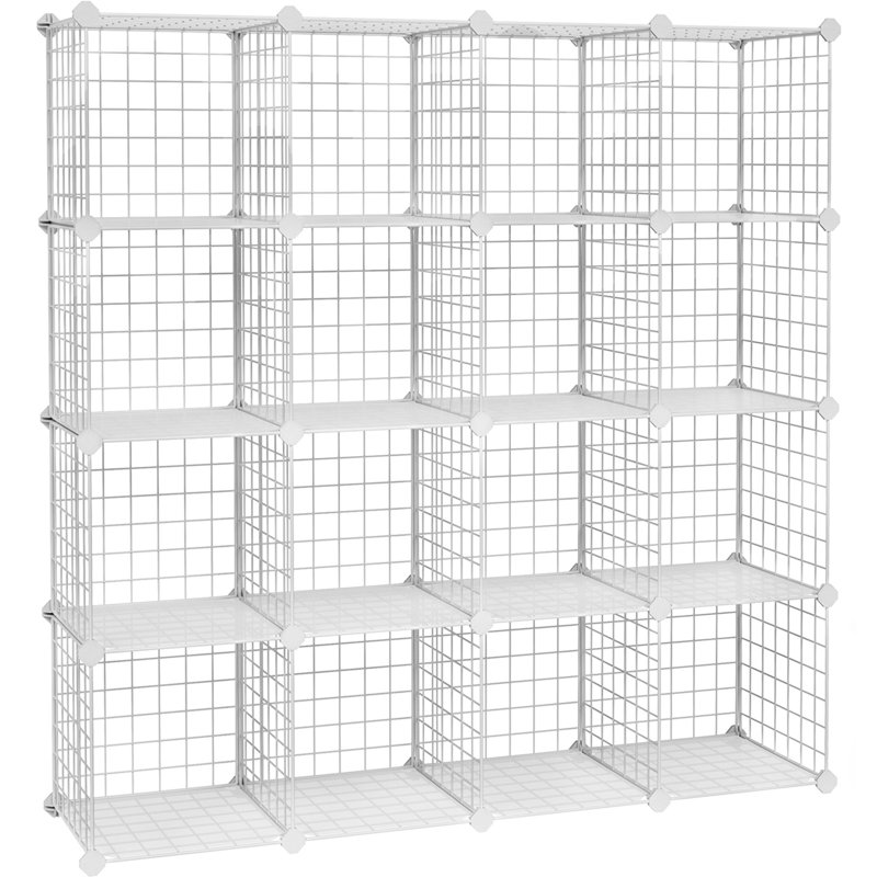 Mccroy Iron Cube Bookcase, 123cm H x 123cm W x 31cm D, White