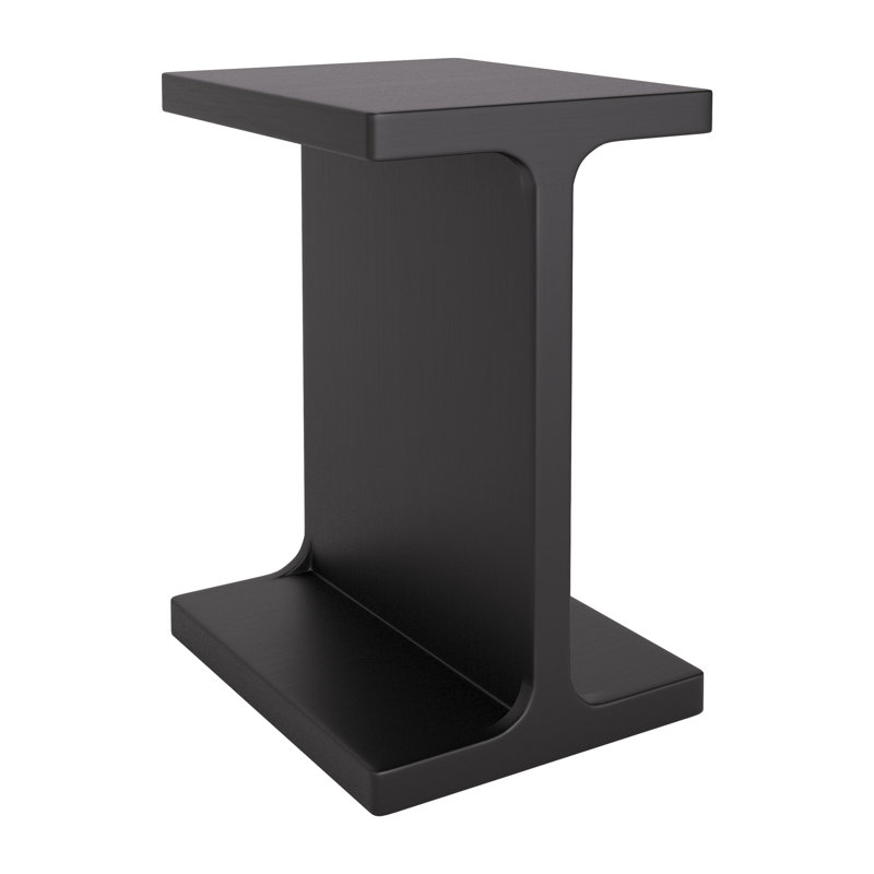 Plateau en bois massif Snediker, Noir