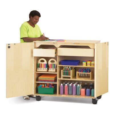Jonti-Craft® 2 Compartment Classroom Cabinet with Wheels -  9511JC