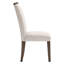 Chaise de salle à manger contemporaine de 2 places, finition brune, revêtement texturé gris, assise de 18,5 po de largeur, 2 chaises, assise en tissu, hauteur de 39 po, fabrication en bois