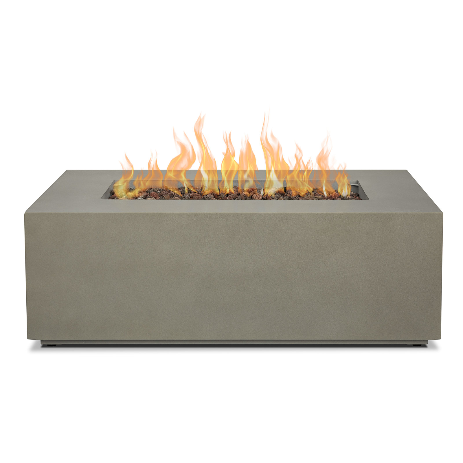 AEGEAN Propane / Natural Gas Outdoor Fire Pit Table, Mist Gray, 14.5" H x 41.75" W x 26" D