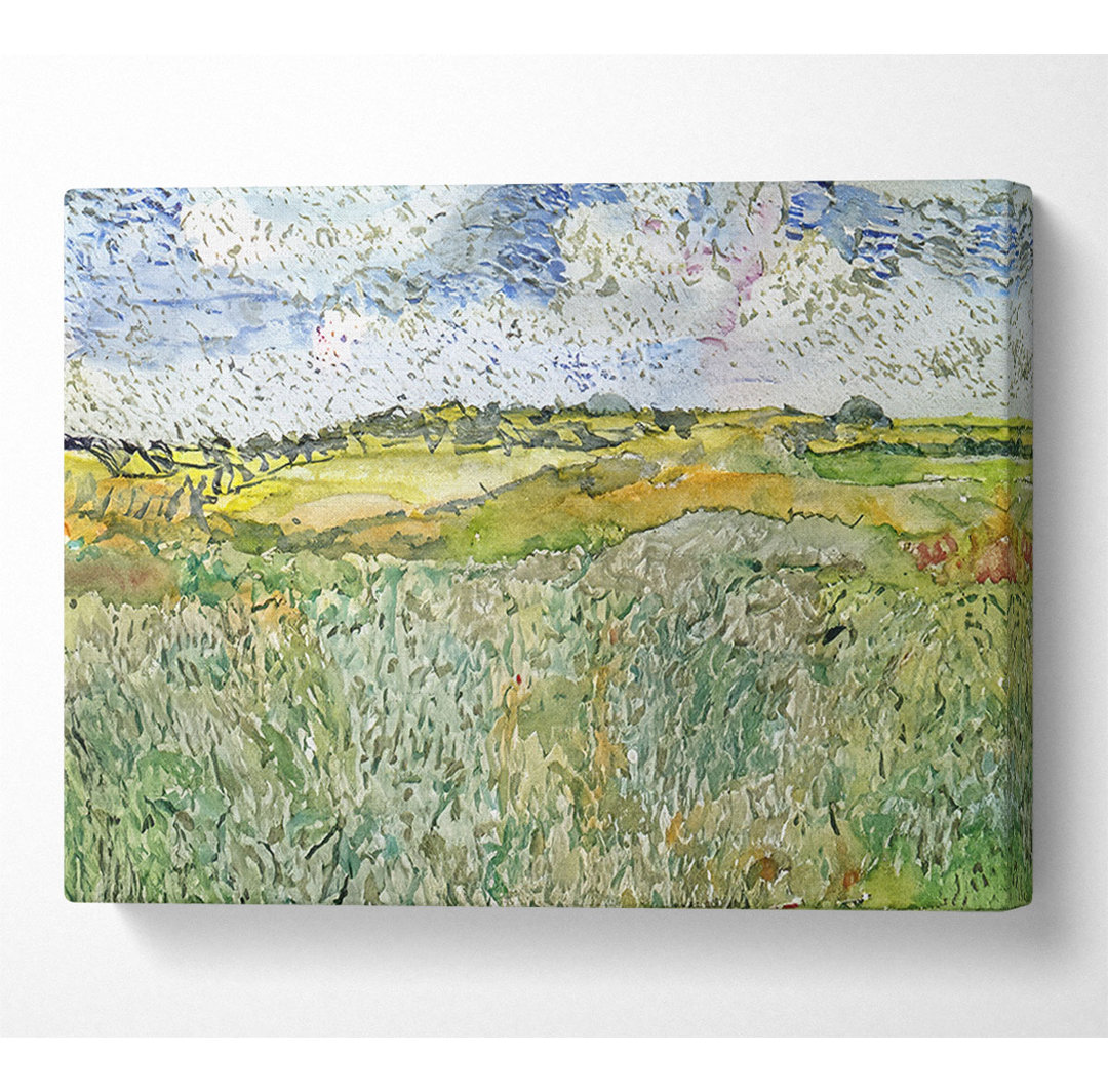 Auvers mit Regenwolken von Van Gogh - Druck