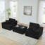 Canapé-lit modulaire en forme de L 79,5 po avec siège en tissu d'ameublement en L et siège repose-pieds amovible avec repose-pieds amovible - aucun assemblage requis-123040637