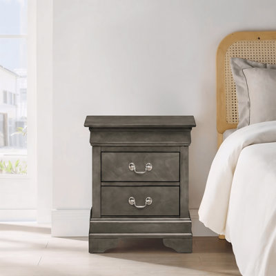 Temara Gray 2 Drawers Nightstand