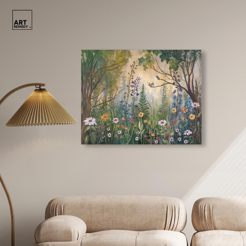 «Daisy Dawn I», peintures sur toile par Art Remedy, H 30 po x l 36 po, Toile tendue avec châssis