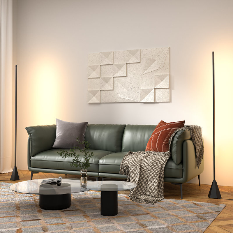 Led Floor Lamp With Wave Sensor And Remote Control, Black
