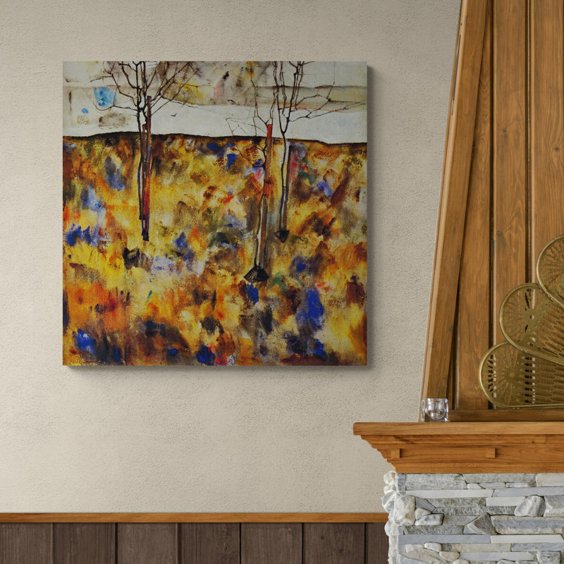 Winter Trees by Egon Schiele - Wrapped Canvas Art Prints, 30 cm H x 30 cm W