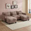 Canapé en forme de U avec 3 coussins lombaires et 2 poufs amovibles-1668165924