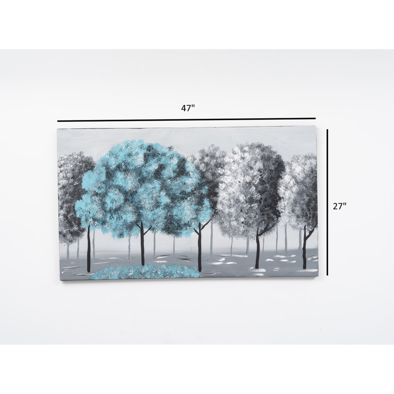 47 po x 27 po, peinture sur toile murale - Paysage d'hiver blanc sans cadre