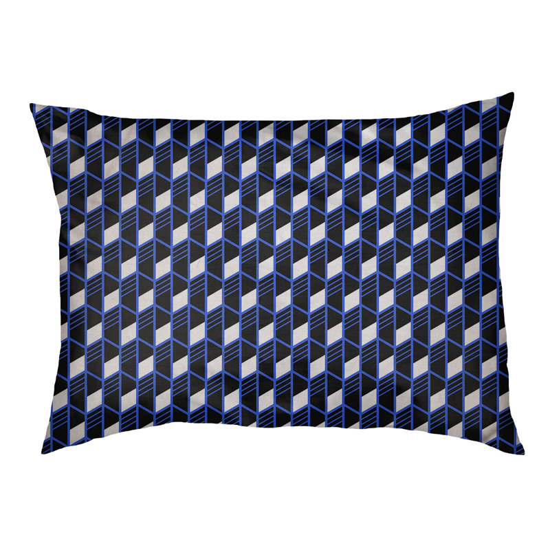 Coussin pour chien Byrge, Moyen (L 29,5 po x P19,5 po x H 9,5 po), Bleu / Noir