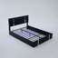 Base de lit pleine grandeur avec rangement et tête de lit avec lumières DEL réglables, ports de charge USB-C, support hydraulique, lit plateforme tapissier en similicuir, support à lattes en métal, noir-133674063-133674065
