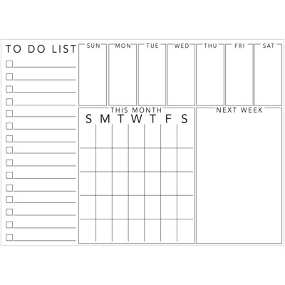 Préparez-vous à organiser votre tableau blanc à calendrier combiné, 24 po x 17,5 po