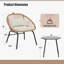 Ensemble 3 pièces de chaise bistro et table en rotin avec coussins-1905060546