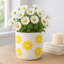 Pot de fleurs en céramique en grès avec motif floral surélevé - pot simple décoratif moderne pour la présentation élégante de plantes d'intérieur, décor polyvalent pour la maison ou le bureau-128635687