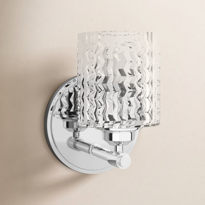 Single Light Glass Dimmable Armed Sconce