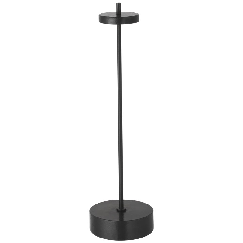 Kelly Wearstler Sene Rechargeable Table Lamp, 12.25" H x 3.25" W x 3.25" D, Black, 1.5 W
