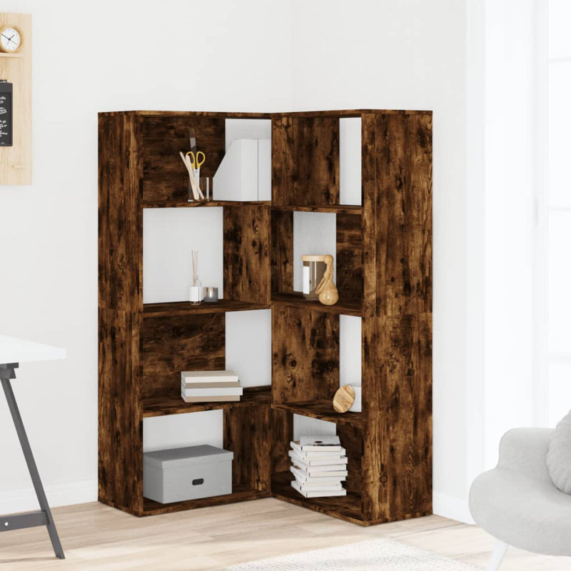Azamat 140cm H x 85cm W Bookcase, Smoked Oak