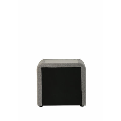 Table de chevet Shelyn Grey Teddy Sherpa & Chrome