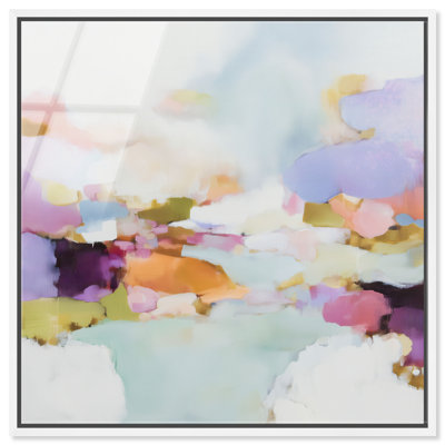 «Lavender Breeze I», reproduction murale encadrée par sauge par Art Remedy, cadre blanc, 40 x 40